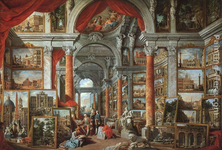 Picture Gallery with Views of Modern Rome painting - Giovanni Paolo Pannini Picture Gallery with Views of Modern Rome art painting